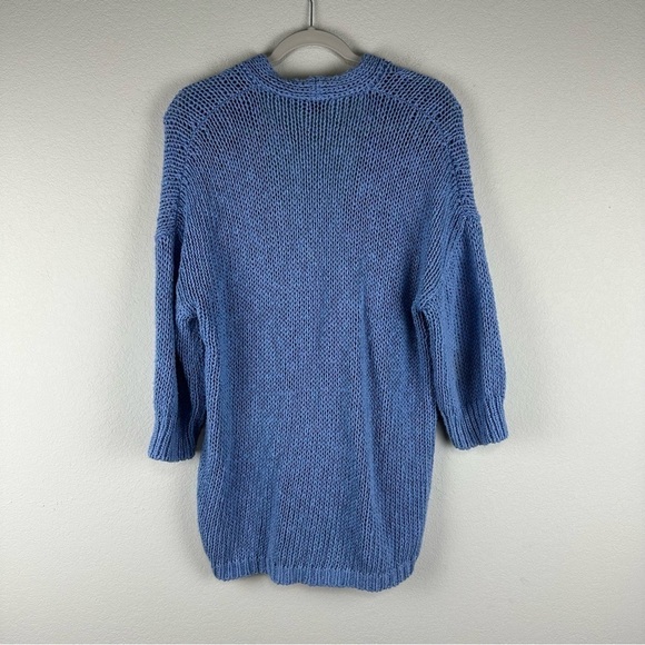 Weekend MaxMara Blue Linen Cotton Button Up Cardigan Size Small - Picture 3 of 9